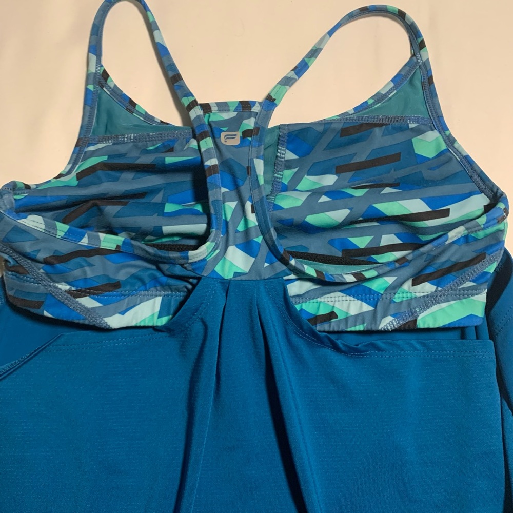 Blue Tank with Built in Bra